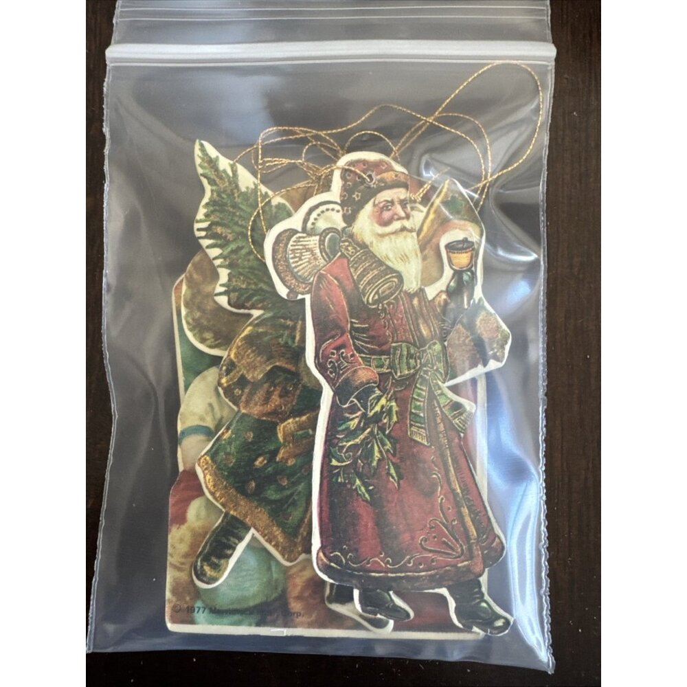 4 Vtg 1977 Merrimack Publ. Corp Die Cut Christmas Ornaments - Picture 11 of 12